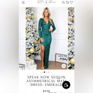 Emerald Sequin Maxi Dress